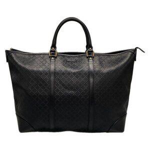 Auth GUCCI Diamante 309413 Black PVC Leather Handbag